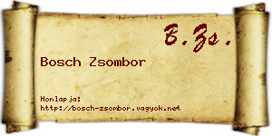 Bosch Zsombor névjegykártya